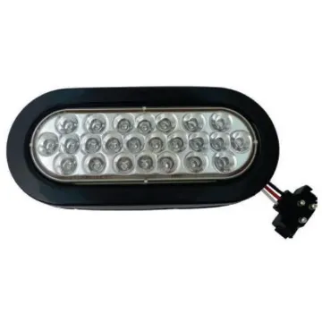 6" OVAL MARKER LIGHT 24 LED AMBER CLEAR LENS W/ GROMMET & PLUG