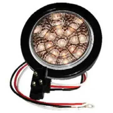 AMBER CLEAR, 4" DIA. 17 LED CHROMED REFLECTOR SEALED