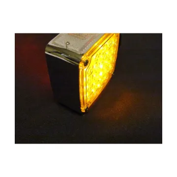 SQUARE CLEAR,CHROME TURN SIGNAL LAMP LED (L)