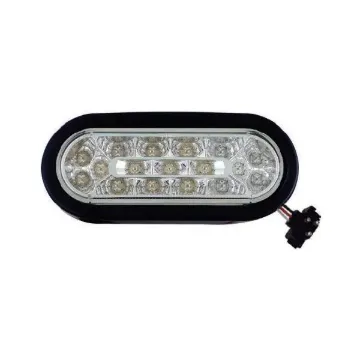6" OVAL MARKER LIGHT 17 LED WHITE W/ GROMMET & PLUG