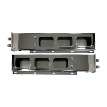 CHROME SPRING LOADED 2 PIECES LIGHT BAR WITH RECTANGULAR CUT OUT 6"X30"X2.25"