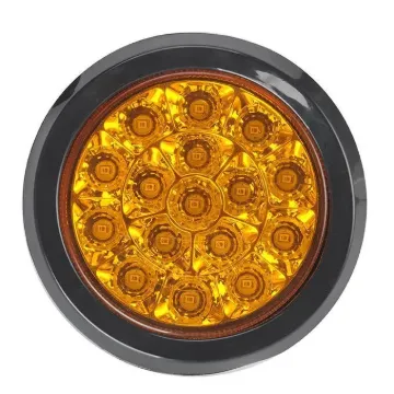 4â€ Round Amber, 16 SQ LED, 12 Volts, w / grommet