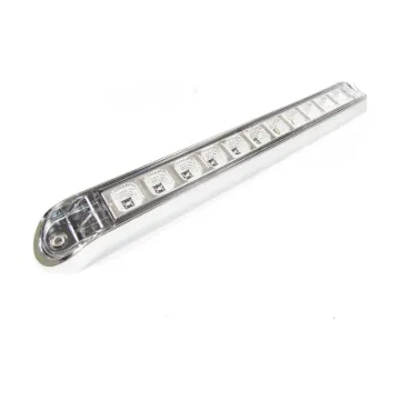 RED CLEAR, 11 LED LIGHT BAR WITH CHROME BEZEL
