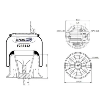 AIR SPRING A1621558001, 910S-16P1652, 79562